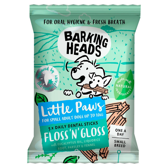 Barking Heads Floss & Gloss Small Breed Dog Dental Sticks 5 Pack 100g