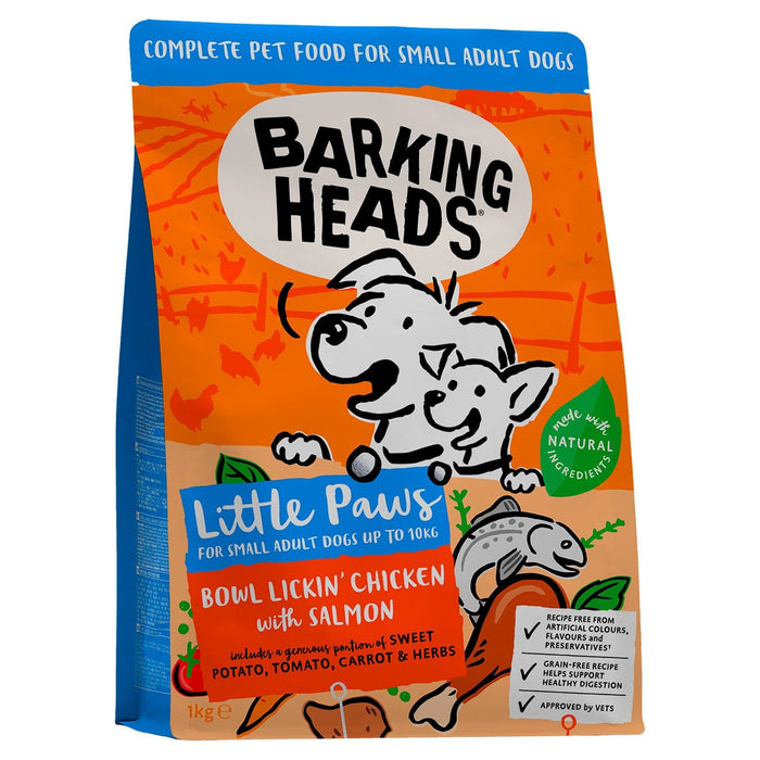 Barking Heads Little Paws Bowl Lickin' Chicken with Salmon Dry Dog Food 1kg