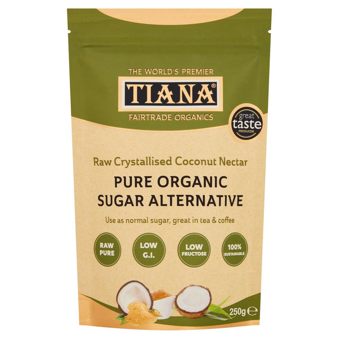 Tiana Premium Azúcar de Coco Crudo Cristalizado Orgánico 250g 