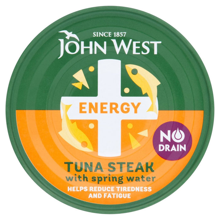 جون ويست إنيرجي، شريحة لحم التونة بدون استنزاف مع مياه الينابيع، 110 جرام