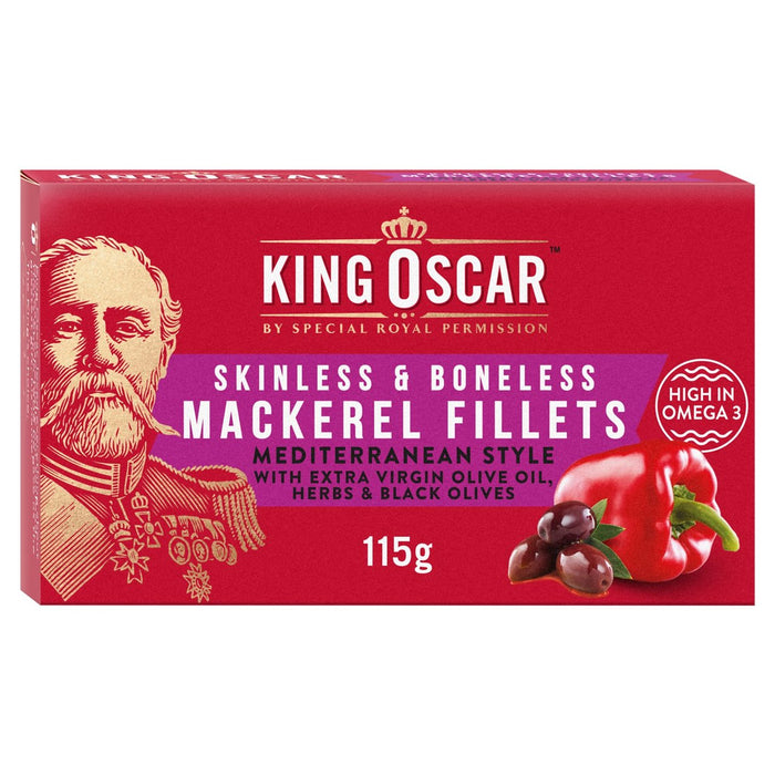 John West King Oscar Skinless & Knochen ohne Makrele Medit Kraut 115g