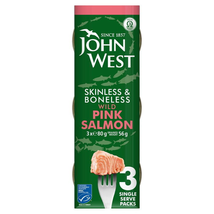 جون ويست سمك السلمون الوردي MSC 3 × 80 جرام