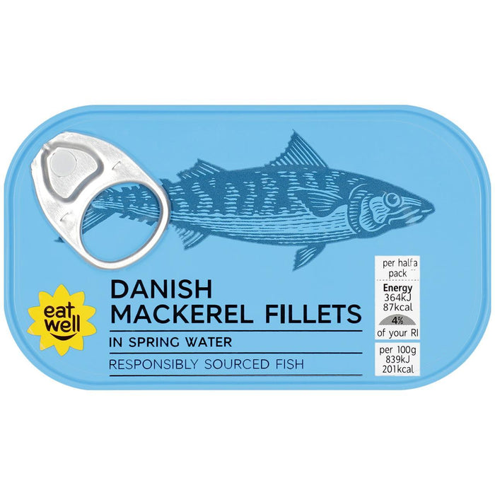 إم آند إس شرائح سمك الماكريل الدنماركي في مياه الينابيع 125 جرام