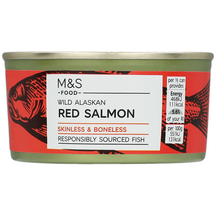 M&S Wild Alaskan Red Salmon Skinless & Boneless 170g