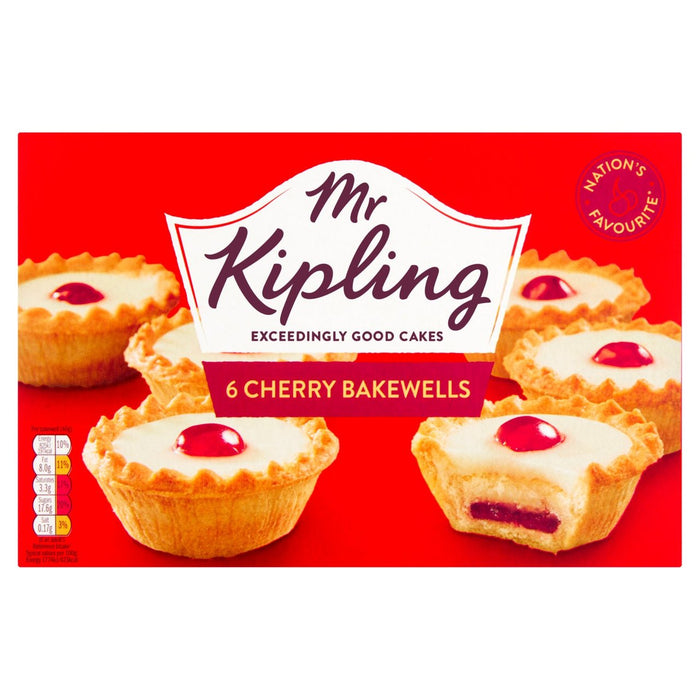 Mr Kipling Cherry Bakewells 6 por paquete 