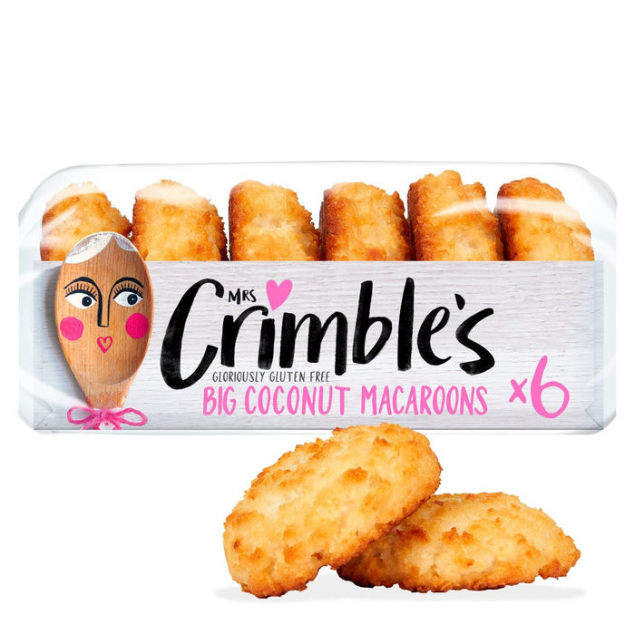 Mme Crimble's Gluten Free 6 grandes macarons de noix de coco 195G