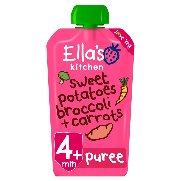 Patates douces biologiques de cuisine d'Ella, brocoli et carottes de bébé pochette 120g