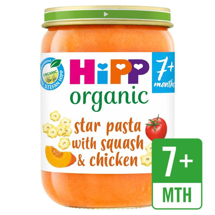 HiPP Organic Star Pasta With Butternut Squash & Chicken Baby Food Jar 190g