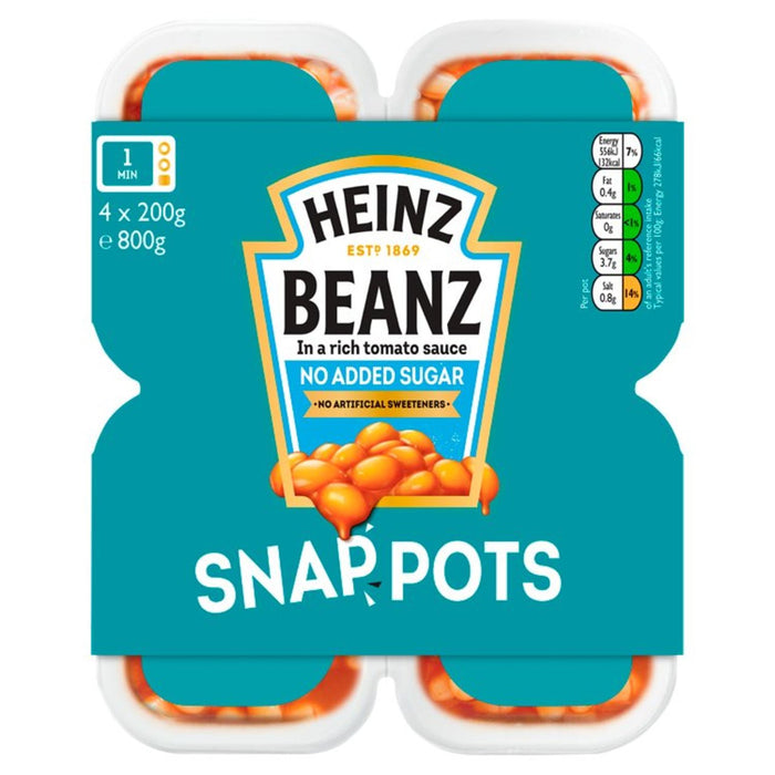 Heinz Beanz No Ajout Sugar Snap Pot 4 x 200g