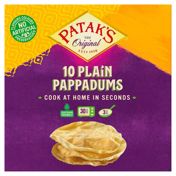 Patak's Plain Cook at Home Pappadums 100g