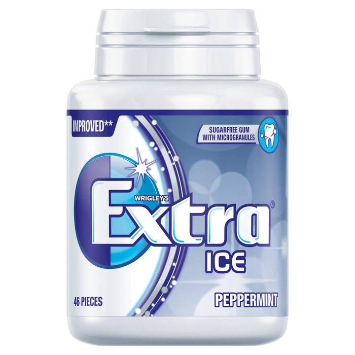 Wrigley's Extra Ice Peppermint Chicle Sin Azúcar Botella 64g 