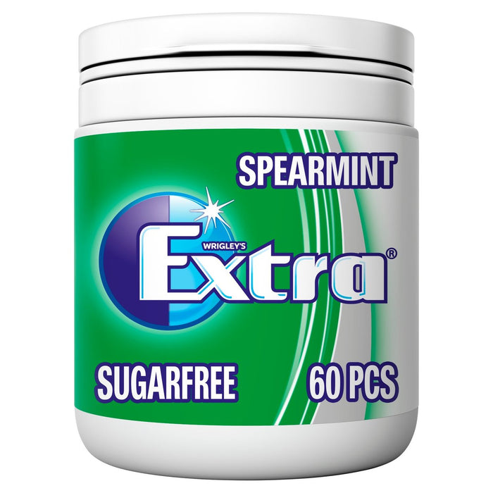 Wrigley's Extra Spearmint Chewing Gum Botella sin azúcar 60 por paquete 
