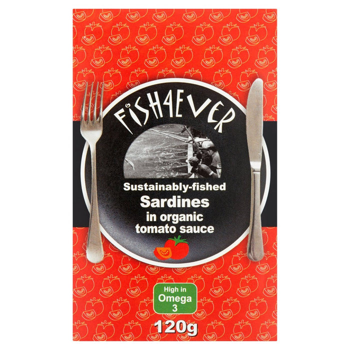 Poisson 4 sardines entières dans la sauce tomate biologique 120 g