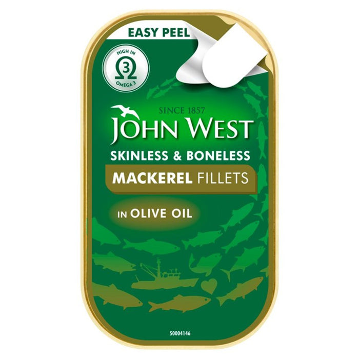 جون ويست شرائح سمك الماكريل في زيت الزيتون 115 جرام