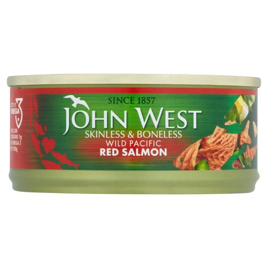 جون ويست سمك السلمون الأحمر البري بدون جلد وعظم 105 جم