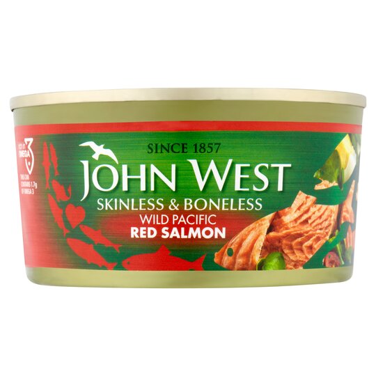 جون ويست سمك السلمون الأحمر بدون جلد وعظم 170 جرام