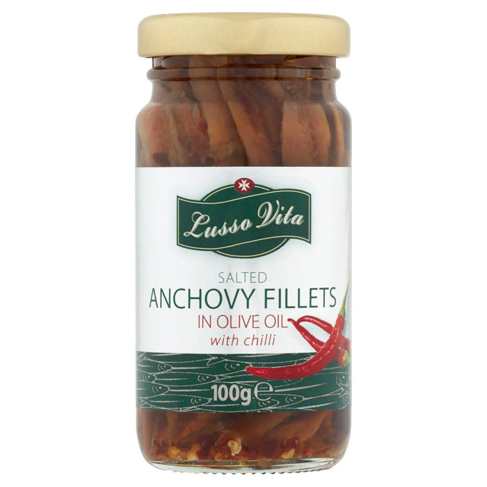 Filets d'anchois lusso vita avec piment 100g