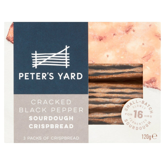 Peters Hof knackte schwarzen Pfeffer -Sauerteig Crispbread 120g