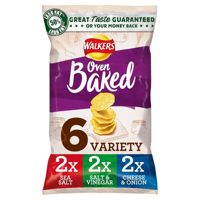Walkers Oven Baked Variety Snacks 6 x 25g