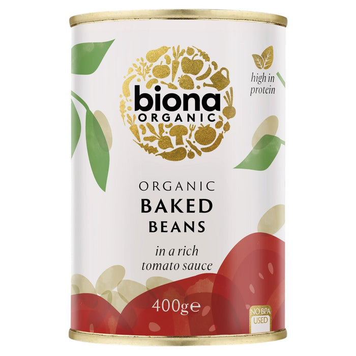 Frijoles horneados orgánicos biona en salsa de tomate rica 400g