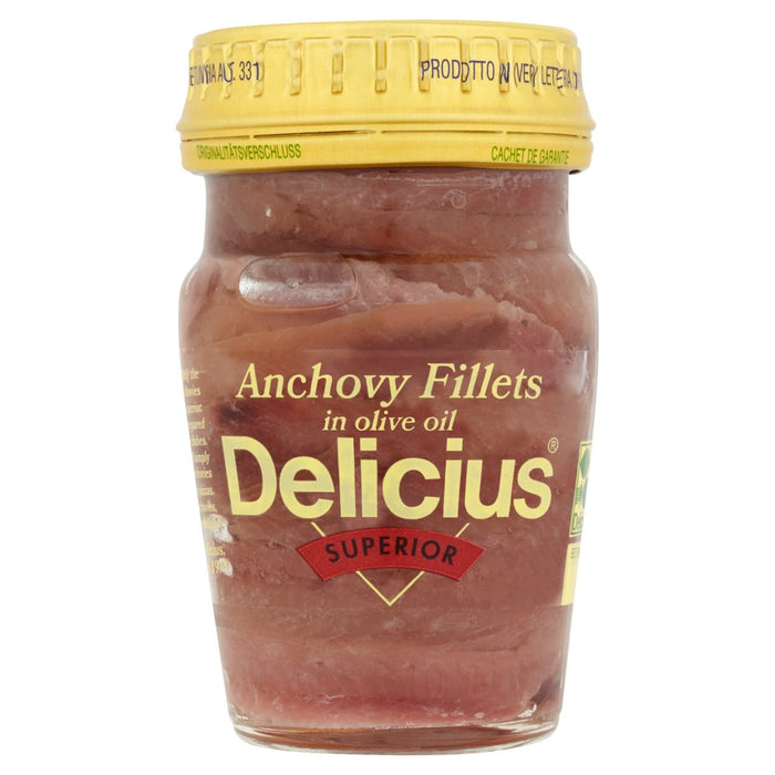 Filetes de anchoas de Delicius en aceite de oliva 80G