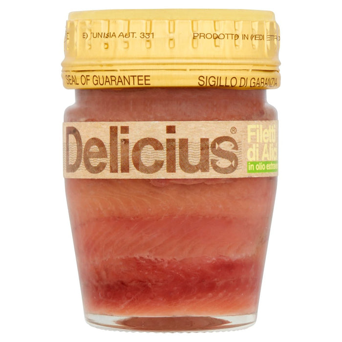 Filetes de anchoas de Delicius en aceite de oliva virgen orgánico extra 58g