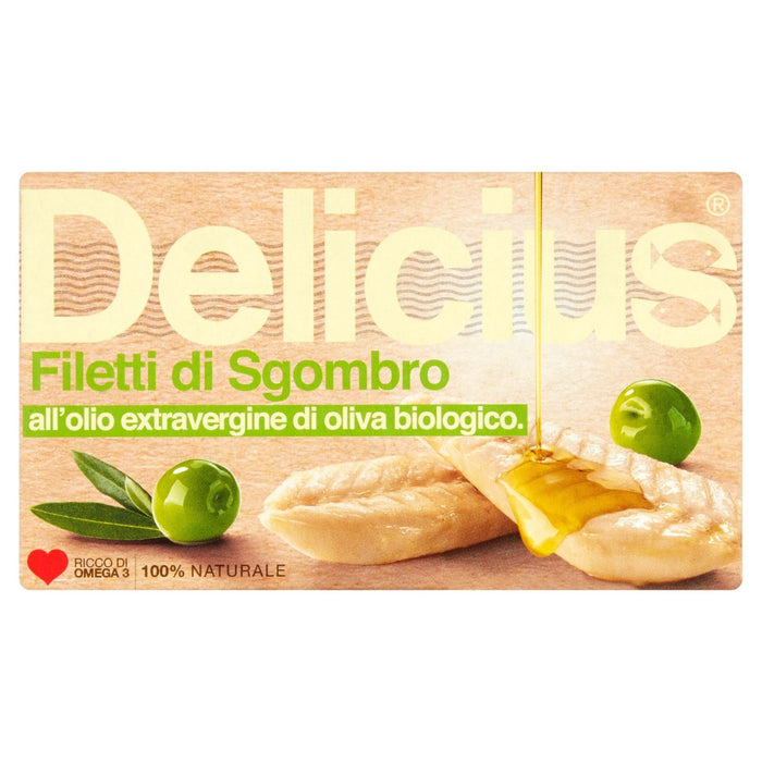 Filetes Delicius Mackerel en aceite de oliva virgen extra orgánico 90G