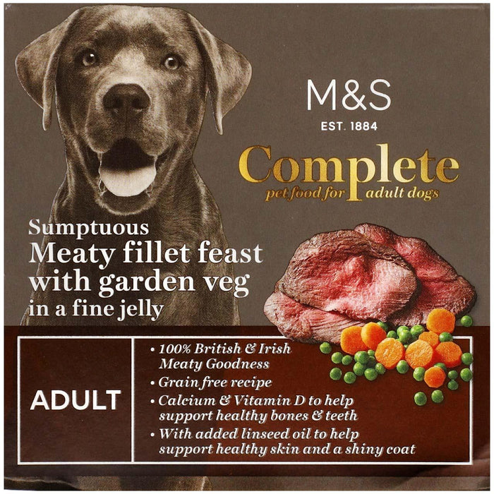 Fiesta de filete de M&S con jardín de alimentos para perros para adultos 150G