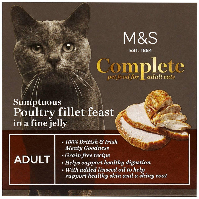 M&S Poultry Fillet Feast in Jelly Adult Cat Food 100g