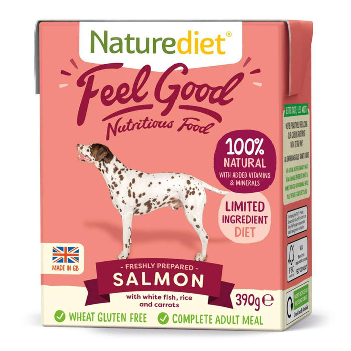 Naturediet - طعام الكلاب الرطب الكامل بسمك السلمون 18 × 390 جم