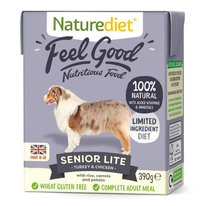 Naturediet Feel Good Senior Lite Komplettes Nasshund Food 18 x 390g