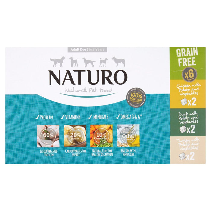 Naturo Adult Dog Grain & Gluten Free Variety Trays 6 x 400g