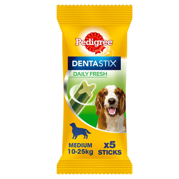 نسب dentastix الطازجة يوميا مضغ الأسنان المتوسطة الكلب 5 لكل حزمة