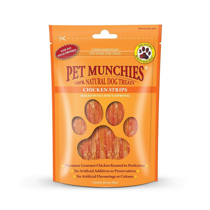 Pet Munchies 100% Natural Poulet Strips Dog Treats 90g