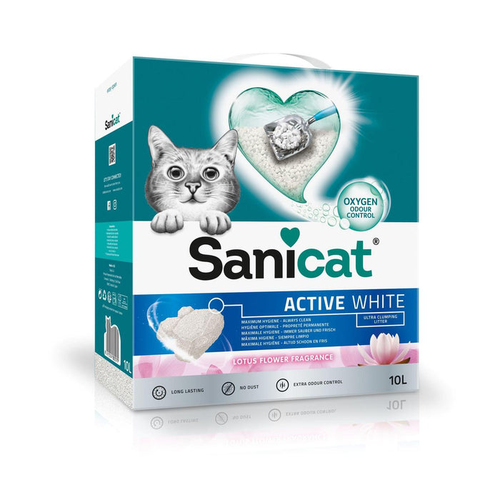Sanicat actif blanche Lotus Flower Cat Litter 10L
