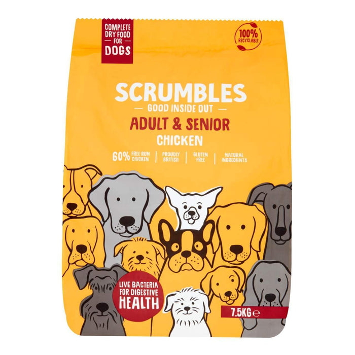 Scrumbles Adult and Seniors Chicken Dry Dog Food 7.5kg