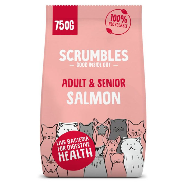 Scrumbles Adult and Seniors Dry Cat Food Chicken with Salmon 750g