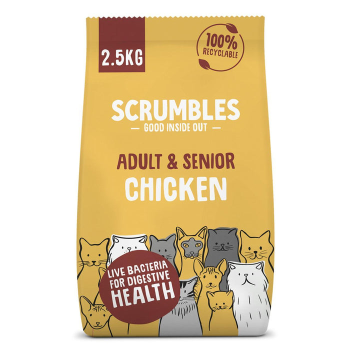 Scrumbles Adults and Seniors Gluten free Chicken Dry Cat Food 2.5kg