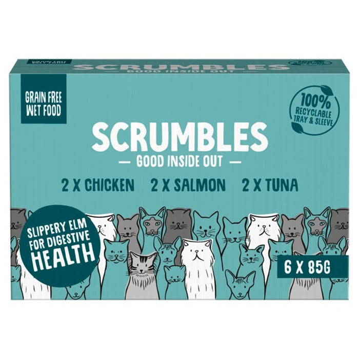 Scrumbles Grain Free Natural Wet Cat Food Pate Multipack 6 x 85g