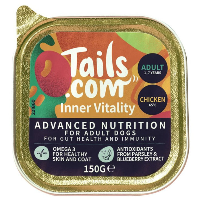 Tails.com Vitalidad interior Dog para adultos Alimento húmedo Pollo 150G