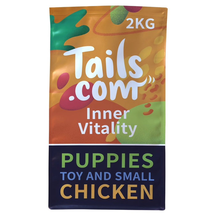 Tails.com لعبة إنر فيتاليتي وطعام جاف للكلاب الصغيرة والدجاج 2 كجم