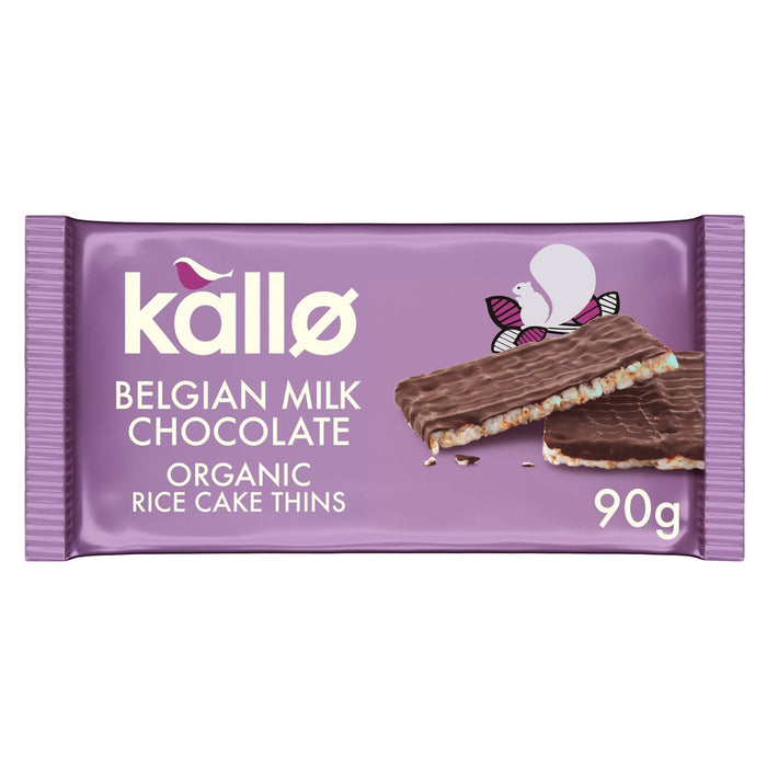 Kallo Bio -Milchschokolade -Reis -Kuchen 90 g