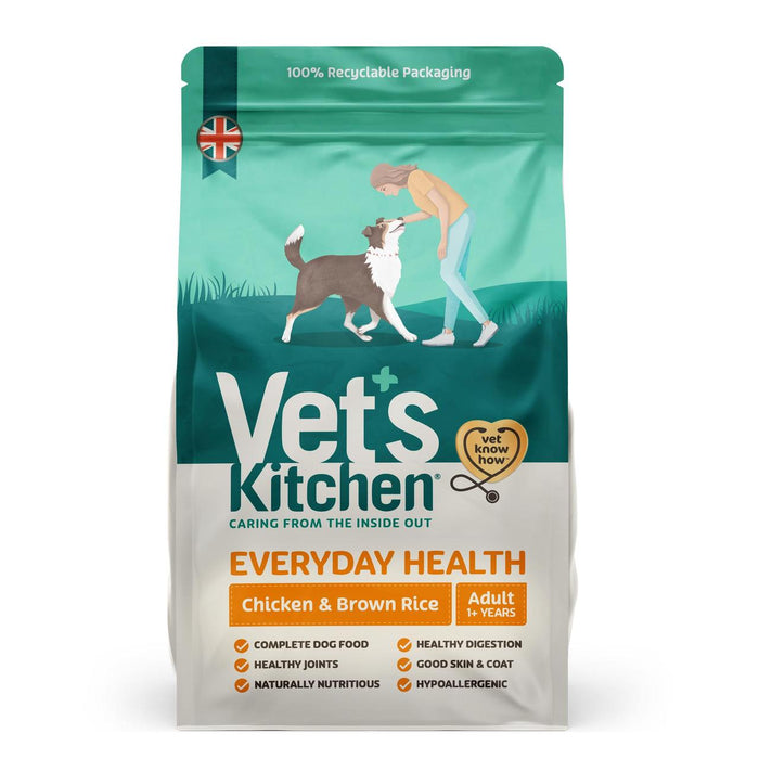 Vet's Kitchen Health Health Adult Dry Dog Aliments Poulet et riz brun 7,5 kg