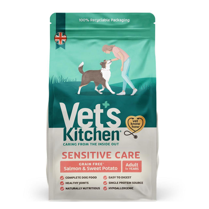 VET's Kitchen Grain Gratis para adultos Del alimento para perros salmón y camote 1 kg