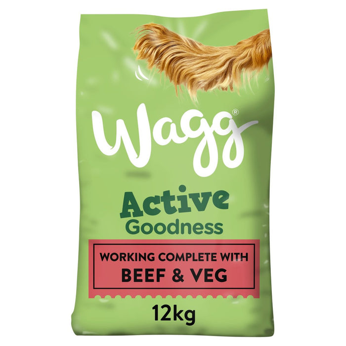 Wagg actif bonté bœuf et légumes de chien sec 12 kg