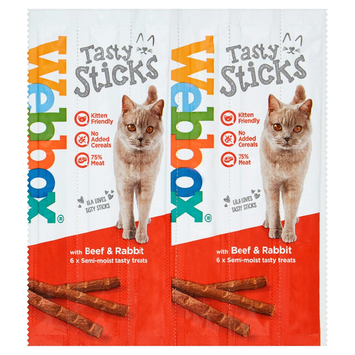 Webbox Cats Delight 6 Tasty Sticks with Beef & Rabbit 30g