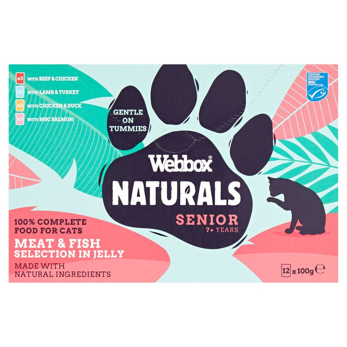 Webbox Natural Senior Cat Mixed Pouches in Jelly 12 x 100g