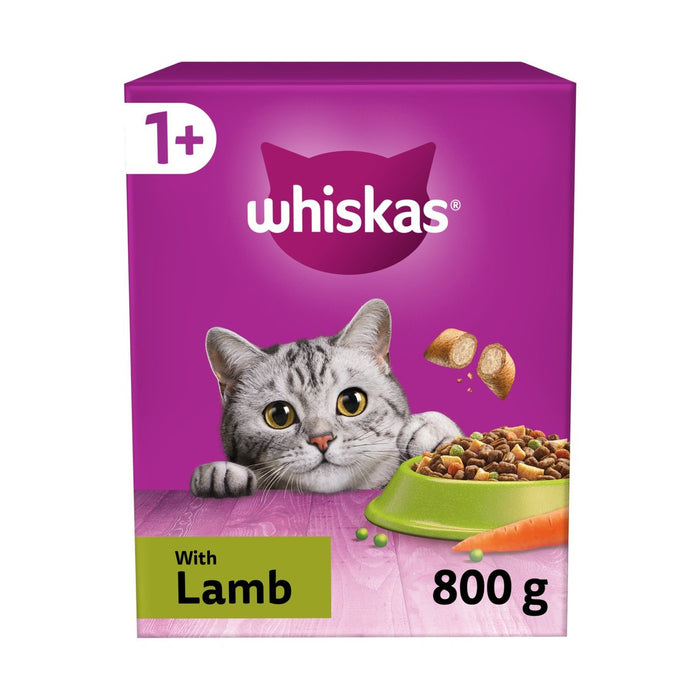 Whiskas 1+ Adult Dry Cat Food with Lamb 800g