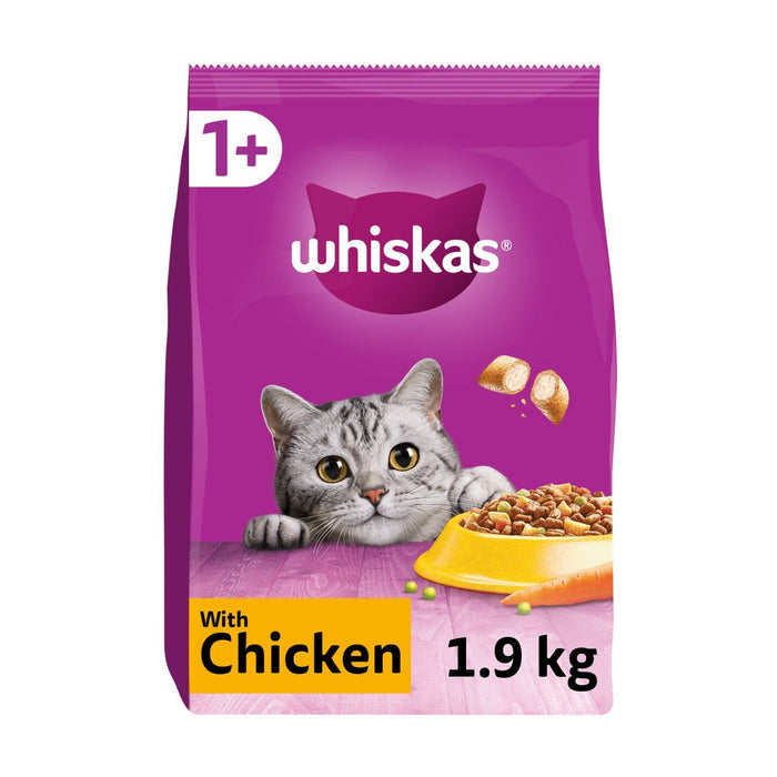 ويسكاس 1+ قطة كاملة جافة مع الدجاج 1.9 كجم