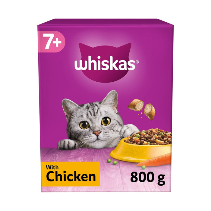 Whiskas 7+ Food de gato seco para adultos con pollo 800g